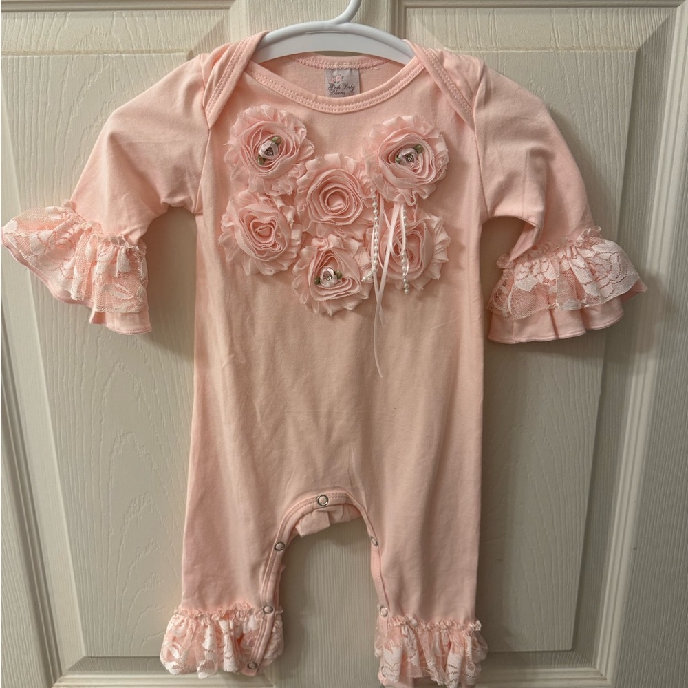 Pink Floral onesie